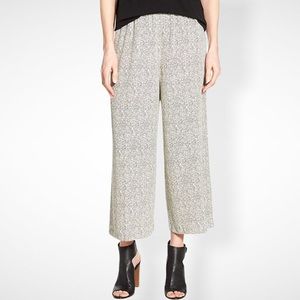 Eileen Fisher Ecru Wide Leg Cropped Broken Chevron Pants Size XL